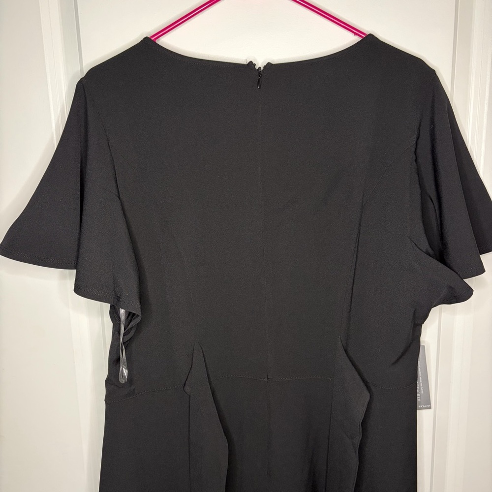 Lane Bryant Lena V-Neck High-Low Midi Dress Black - Picture 5 of 9